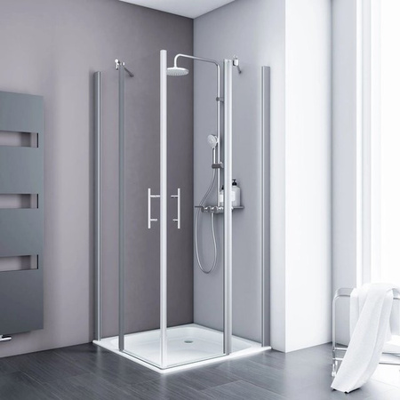 Schulte Eckdusche Alexa Style 2.0 Set mit Duschwanne, transparent/silver, B/T/H: 80 x 80 x 192 cm