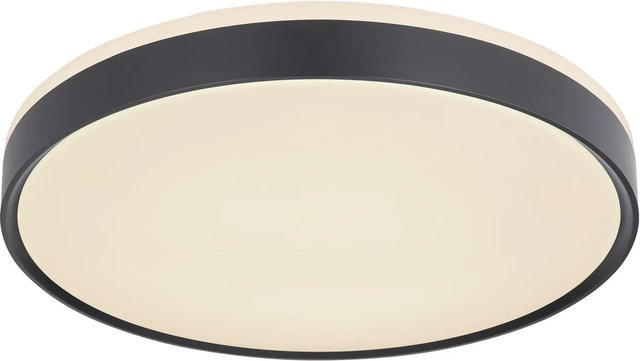 Globo LED-Deckenleuchte Sonny rund in Schwarz/Weiß mit Fernbedienung, H: 9 cm, B/D: 49 x 49 cm - Bild 1