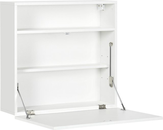 HOMCOM Wandtisch klappbar in Weiß mit Ablagefächern, moderner Schreibtisch für das Home-Office, B/T/H: 64 x 20 x 60 cm
