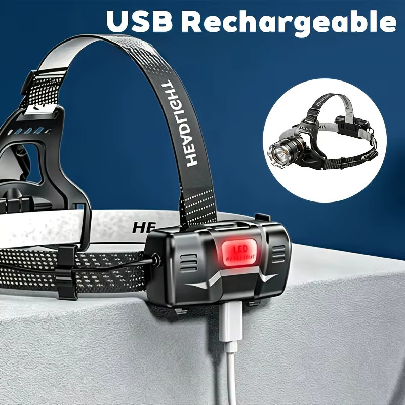 Heinast XHP90 Stirnlampe in Schwarz, wiederaufladbare LED Stirnlampe mit 1000 lm, wasserdicht und mit Bewegungssensor für Camping und Outdoor - Bild 5