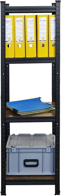 BERLINLODGE Wohnregal Ragnar Bücherregal in Vintagebraun-Schwarz mit verstellbaren Regalböden, H x B x T: 150 x 45 x 45 cm - Bild 1