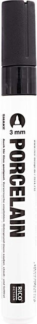 Rico Design Porzellanmarker Schwarz mit 3mm Strichstärke - Bild 1
