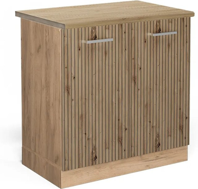 Vicco Spülenunterschrank R-Line Artisan-Eiche/Goldkraft Eiche, Breite: 80 cm, Höhe: 81,6 cm, Tiefe: 60 cm - Bild 1