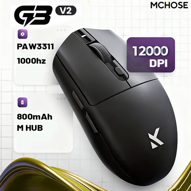 MCHOSE G3 V2 Pro Kabellose E-Sports-Maus in Blau mit PAW3395 Sensor und Bluetooth - Bild 1