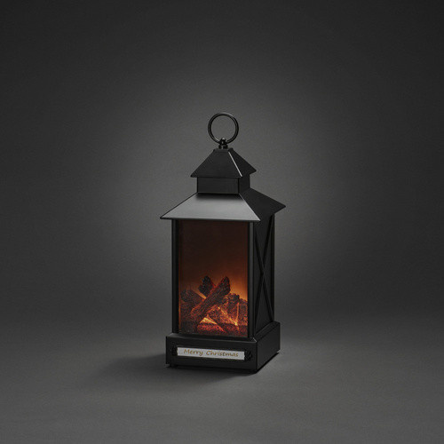 Konstsmide LED Laterne in Schwarz mit Timer und Warmweißem Licht, B/H/T: 15 x 32 x 15 cm - Bild 3