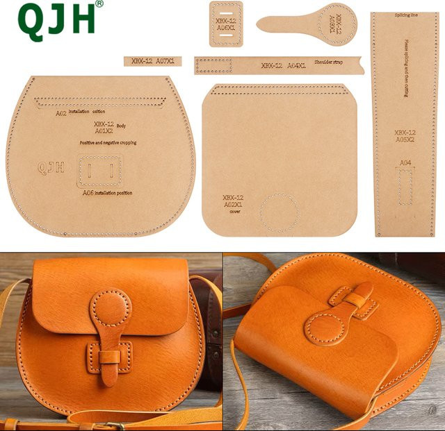 QJH Bastelvorlagen-Set aus braunem Kraftpapier für DIY-Mode-Schultertaschen und Retro-Handtaschen für Erwachsene - Bild 1