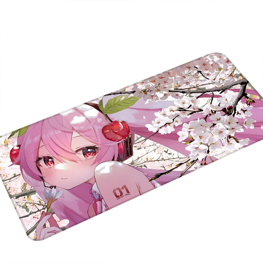 H-Hatsune M-Miku Pink Sakura Kawaii Großes Gaming-Mauspad Schreibtischunterlage für PC und Laptop von Bandai in Pink - Bild 2