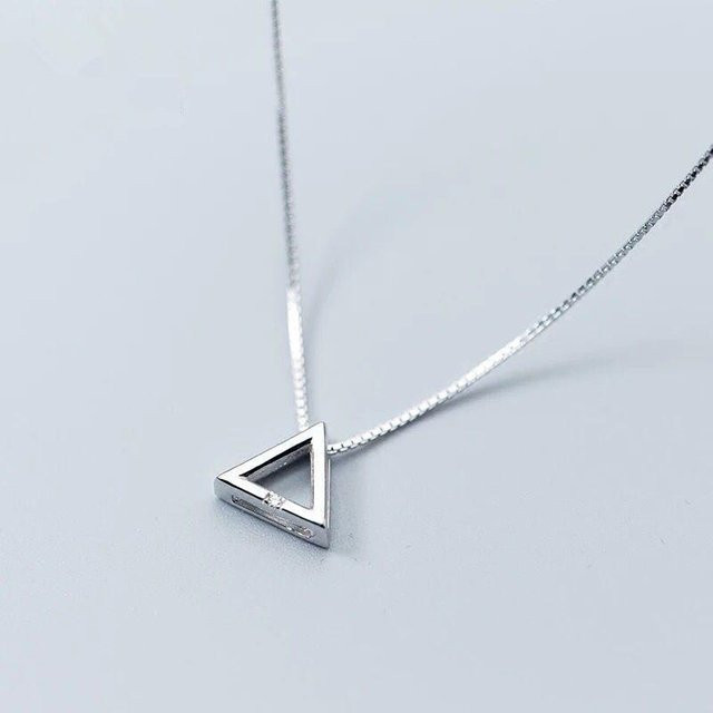 YIRAN Jewelry Halskette 925 Silber, Dreieck, Weiß, Damen - Bild 1