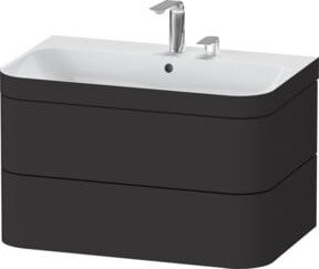 Duravit Möbelwaschtisch-Unterschrank Happy D.2 Plus in Graphit Matt mit 2 Schubladen, Wandmontage, Breite: 77,5 cm, Tiefe: 49 cm - Bild 1