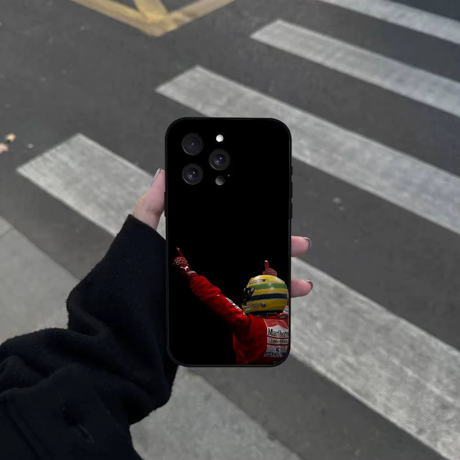 Mesuca Handyhülle Ayrton Senna für iPhone 11 bis 17 Pro Max Plus Mini in Schwarz aus weichem TPU - Bild 2