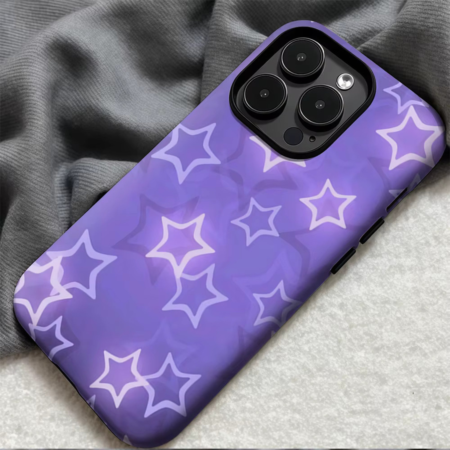 Potdemiel Handyhülle Lavender Star Glow für iPhone 17 16 15 14 13 Pro Max Plus mit doppelschichtiger Rückseite in Purple - Bild 5