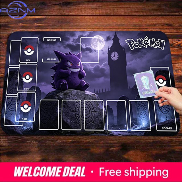 Potdemiel Anime Gengar Friedhof Uhrenturm TCG Spielmatte Gaming-Mauspad in Multicolour - Bild 1