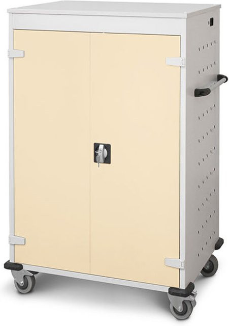 rotstahl Laptopwagen mit 20 Fächern in Elfenbein und lichtgrauem Korpus, Breite: 92 cm, Höhe: 125 cm - Bild 1