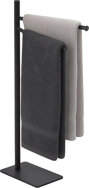 Relaxdays Handtuchständer aus Edelstahl in Schwarz, freistehend und 2-armig, B/T/H: 78 x 33,5 x 14 cm - Bild 1