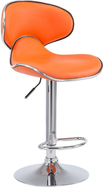 TPFLiving Barhocker Las Palmas in Orange mit Kunstleder und Chromoptik Metallgestell - Bild 1