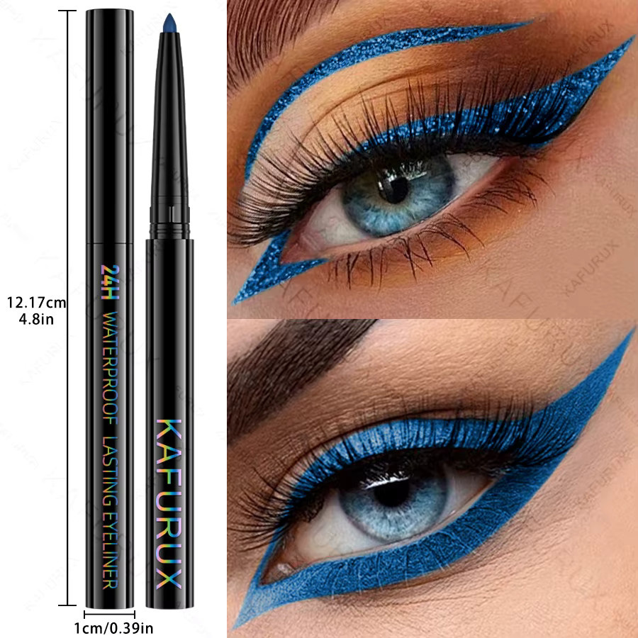KAFURUX Eyeliner-Stift, Metallic, Weiß, Schwarz, Unisex - Bild 4