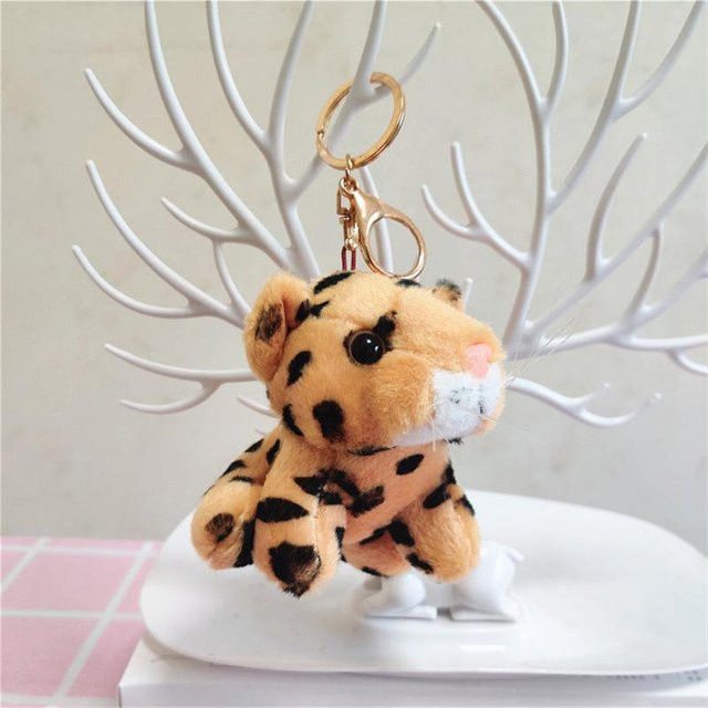 Tiger-Schlüsselanhänger-Puppe, Plüschtier-Anhänger, beige, 10cm - Bild 1