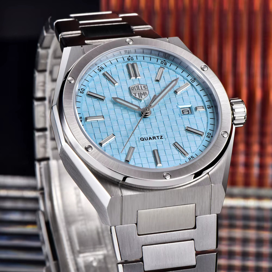 RollsTimi Armbanduhr Quarz, Edelstahl, Blau, Saphirglas, Herren - Bild 3