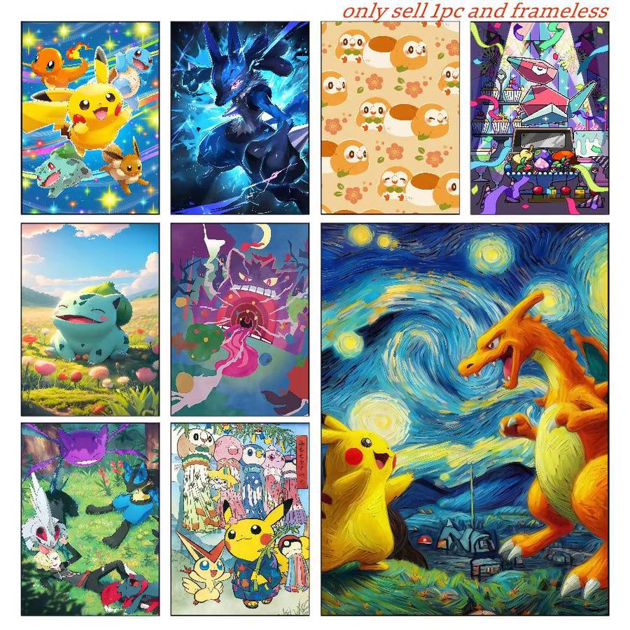 Bandai Pokemon Palkia Anime-Poster als HD-Leinwand-Wandkunst in Mehrfarbig - Bild 2