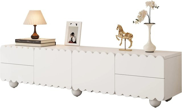 okwish TV-Schrank in Weiß mit Schubladen für dein Wohnzimmer, B/T/H: 175 x 38 x 37 cm - Bild 1