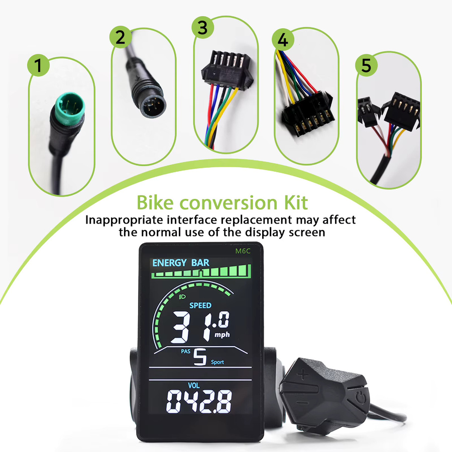 Haytrix M6C Elektrischer Fahrradcomputer mit Bluetooth, Wasserdicht, Schwarz - Bild 6