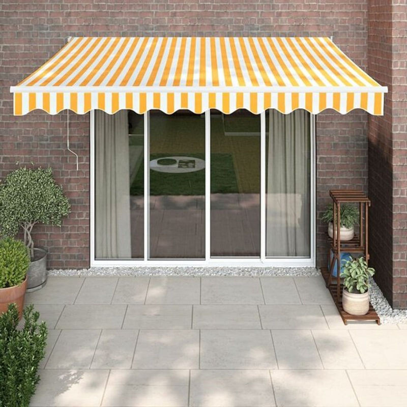 Elektrische Markise von vidaxl in Gelb und Weiß aus Aluminium und Polyester, B/T: 3,5 x 2,5 m - Bild 1