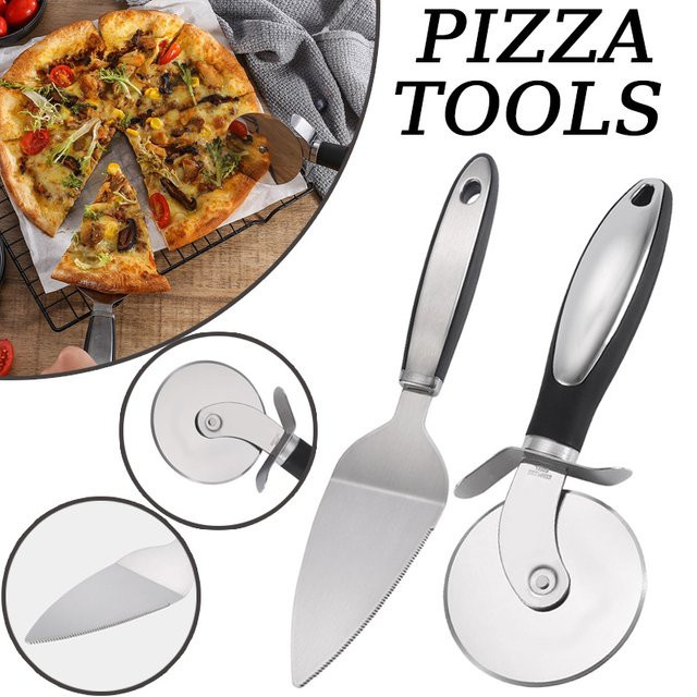 VIE LENTE Pizzaschneider aus Edelstahl in Silber für Teig, Kuchen und Brot - Bild 1