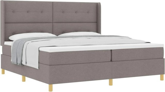 vidaXL Boxspringbett mit Matratze in Taupe, B/T: 200 x 200 cm, Stoffbezug mit Taschenfederkern - Bild 1