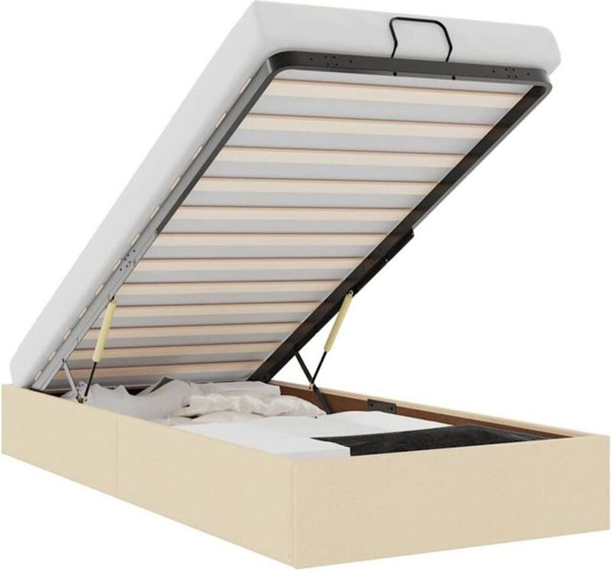 Vidaxl Ottoman Polsterbett ohne Matratze in Beige mit B/T/H: 190 x 90 x 23,5 cm - Bild 1