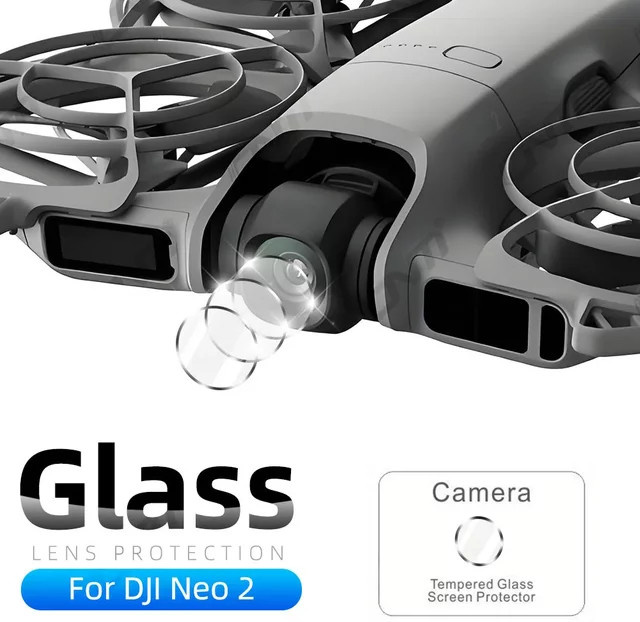 DJI Neo 2 Objektivschutz aus transparentem HD-Hartglas als kratzfeste Schutzfolie - Bild 1