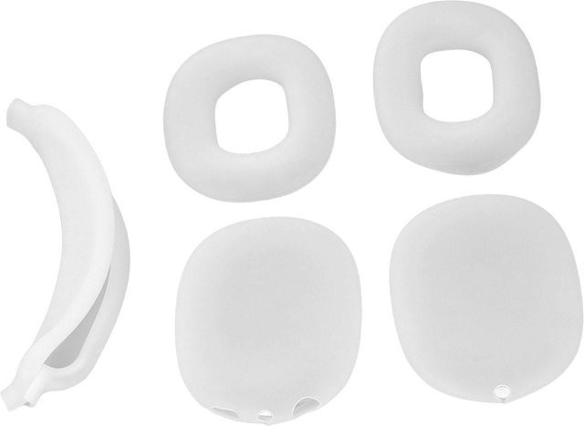 DIYelecs Hartschalen-Kopfhöreretui mit Silikon-Ohrmuschelabdeckung und Kopfbügelabdeckung aus EVA in Transparent Weiß - Bild 1