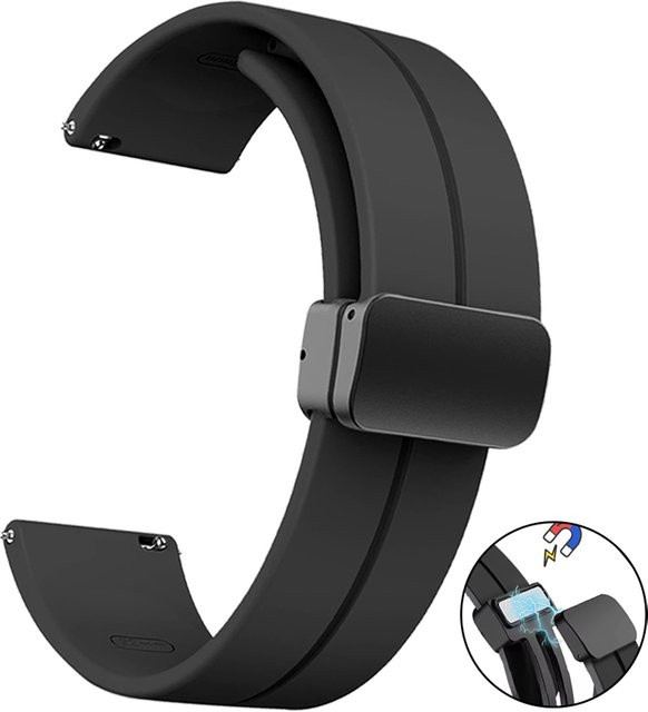 Xiaomi Uhrenarmband Silikon, magnetische Schnalle, Schwarz, 22 mm - Bild 1