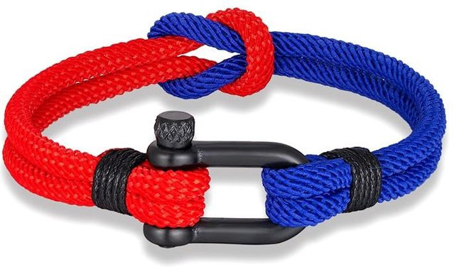 Armband, Blau, Zweifarbig, Edelstahl, 23 cm, Unisex - Bild 1