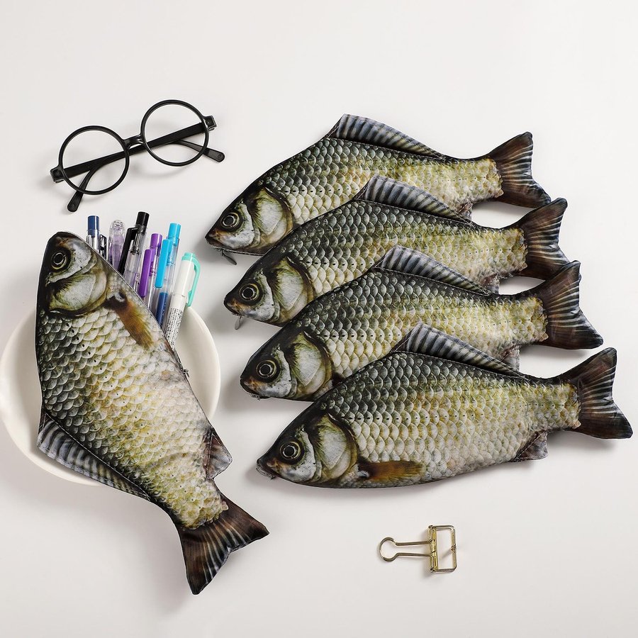 JIANWU Federmäppchen im kreativen Fisch-Design mit großer Kapazität, buntes Stifteetui für die Schule - Bild 2
