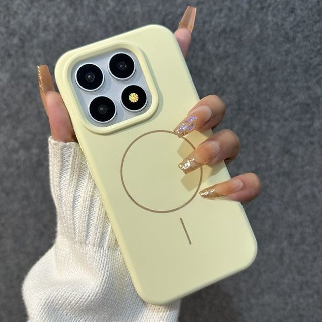 Magnetische Flüssigsilikonhülle für Xiaomi 17 mit Linsenschutz und stoßfestem Design in Bunt - Bild 1