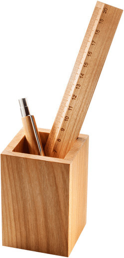 Stifthalter aus Kirschholz von Steinhöringer Werkstätten in Braun, B/T/H: 11,0 x 8,0 x 7,0 cm - Bild 1