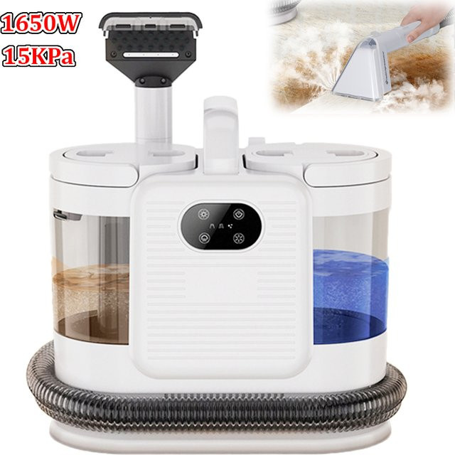 Vremota Dampfreinigungsgerät mit Saugfunktion und Sprühbürste, 1650W, 15KPa, Weiß - Bild 1