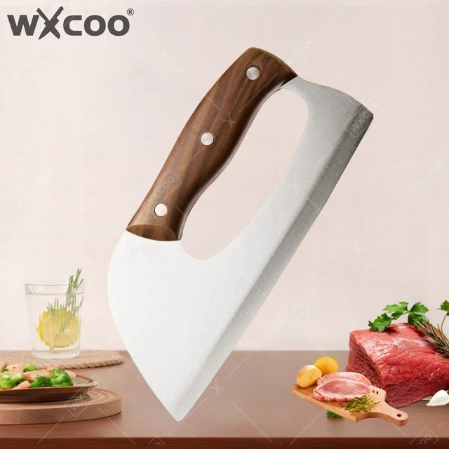 WXCOO Küchenmesser-Set aus handgeschmiedetem SK5 Edelstahl in Silber zum Schneiden von Fleisch und Obst - Bild 1