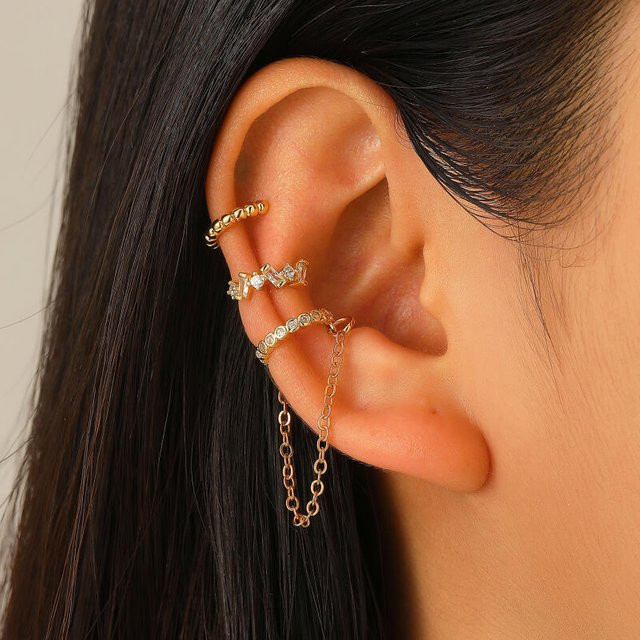 Sharelucky Schmuck-Set, Kette, Ohrclip, 3-teilig - Bild 1