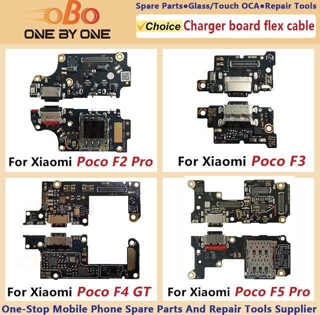 Xiaomi USB Lade Dock Board mit USB-C Port Connector Flex Kabel für Poco F3 F4 GT F2 F5 Pro in Schwarz - Bild 1