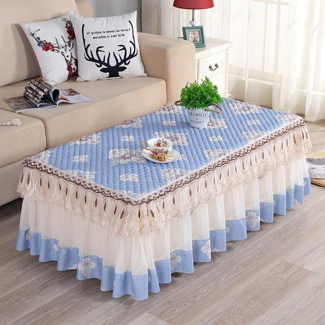 STOLZE ROSE Tischdecke aus Baumwoll-Polyester-Mischgewebe mit Spitze, rechteckig, B/T/H: 100 x 50 x 40 cm - Bild 1
