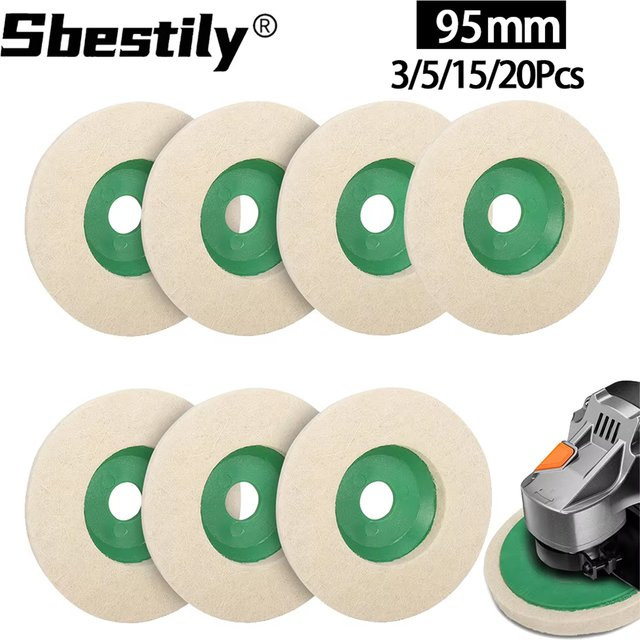 SI FANG Wollfilzscheiben 4 Zoll 95mm zum Schleifen von Metall, Marmor und Holz für Winkelschleifer - Bild 1