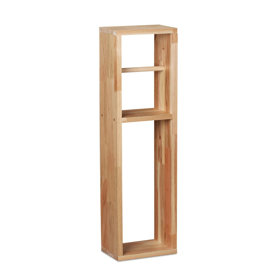 Relaxdays Toilettenpapierhalter aus Holz in Natur Braun, freistehend, H x B x T: 70 x 20 x 13 cm - Bild 2