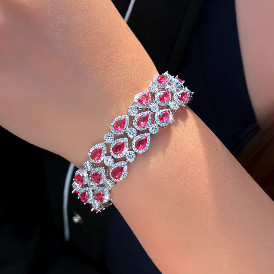 ThreeGraces Tennisarmband, Rot, Zirkonia, Damen - Bild 2
