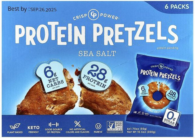 Rworld Wellness Protein-Brezeln Meersalz 6 x 50 g - Bild 1