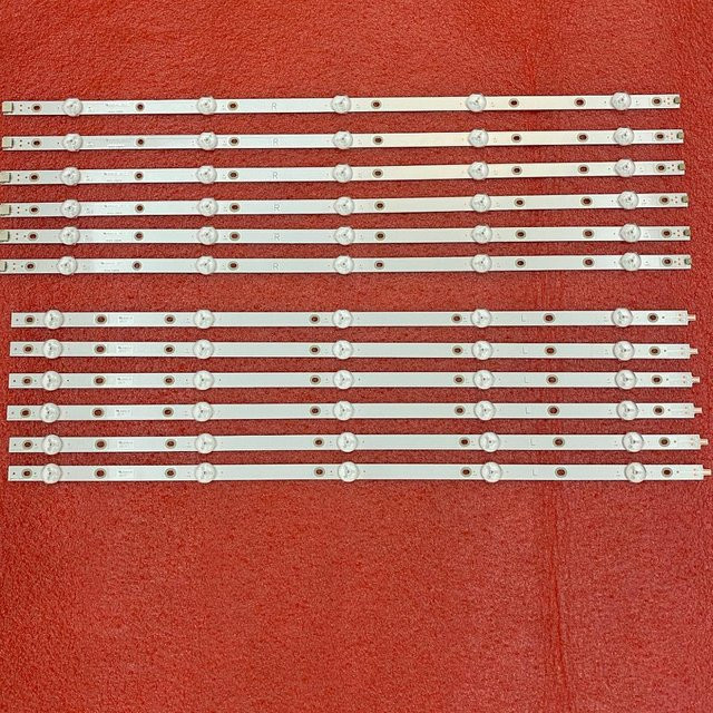 12 Stück LED Hintergrundbeleuchtungs-Streifen Set in Weiß für Philips TV Modelle 55PUS7503 55PUS6162 55PUS6262 55PUS6753 55PUS7303 55PUS6703 55PUS6412 55PUS6503 LB55073 V1_02 - Bild 1