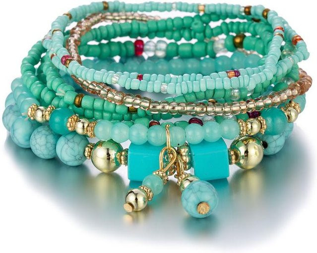 YIRAN Armband-Set, Perle, Bunt, Zinnlegierung, Unisex - Bild 1