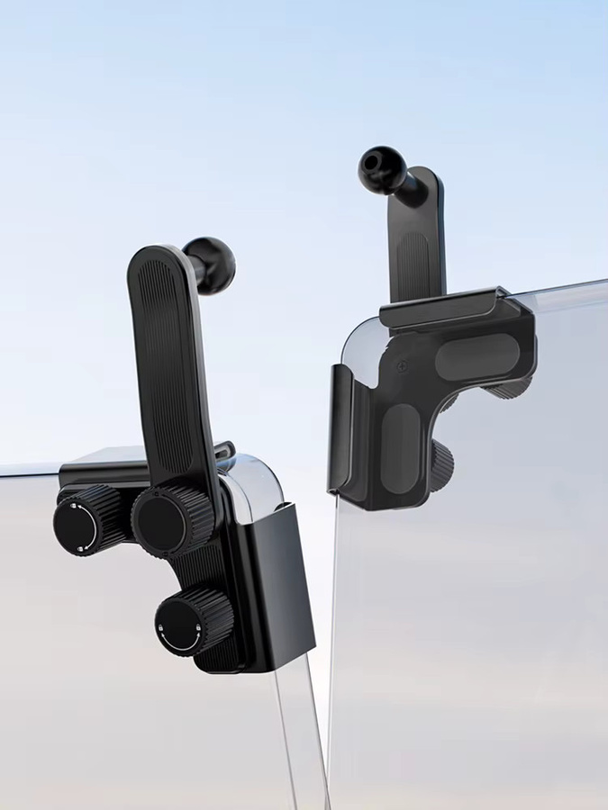 TONGDAYTECH Universelle Autohalterung für Handys aus Legierung in Schwarz mit verstellbarem Winkel und Silikon-Antirutsch-Pad für das Auto-Displaybildschirm - Bild 5
