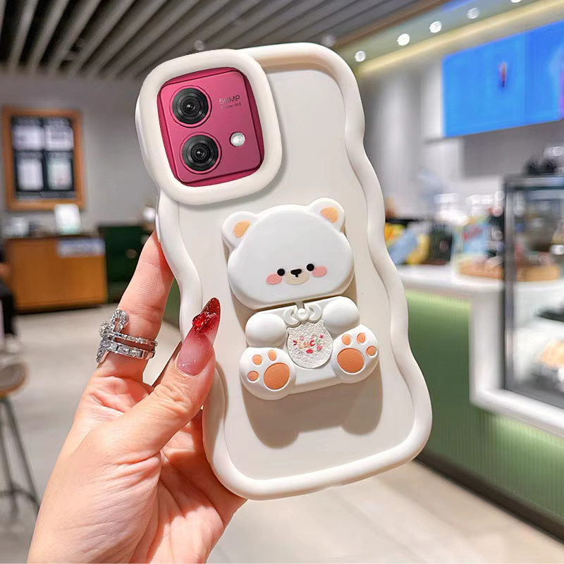 Wellenförmige Silikon Handyhülle für Motorola G86 G52 G53 G75 G71S G64 G60 G82 G54 Power G56 G55 G45 G40F in Pink - Bild 1