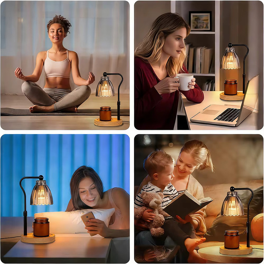 RUNTOIN Kerzenwärmer-Lampe mit Timer und Dimmer in Schwarz mit transparentem Glas-Dome - Bild 5
